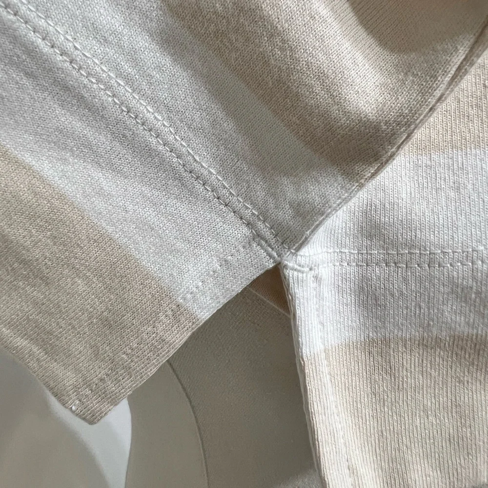 Everlane The Organic Cotton Polo Dress Striped Beige Size Small - Picture 8 of 12